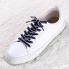 imageAllegra K 2 Pairs Flat Shoelaces Canvas Contrast Color Replacement Shoe Strings for Sneakers AthleticBlue White