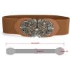 imageAllegra K Elastic Wide Waist Belts for Women Metal Buckle Stretchy BeltsBlack  Brown
