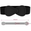 imageAllegra K Interlock Buckle 8shaped Faux Leather Elastic Belt Cinch Waistband for LadyBlack