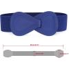 imageAllegra K Interlock Buckle 8shaped Faux Leather Elastic Belt Cinch Waistband for LadyBlue