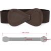 imageAllegra K Interlock Buckle 8shaped Faux Leather Elastic Belt Cinch Waistband for LadyBrown