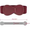 imageAllegra K Interlock Buckle 8shaped Faux Leather Elastic Belt Cinch Waistband for LadyBurgundy
