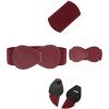 imageAllegra K Interlock Buckle 8shaped Faux Leather Elastic Belt Cinch Waistband for LadyBurgundy