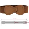 imageAllegra K Interlock Buckle 8shaped Faux Leather Elastic Belt Cinch Waistband for LadyCoffee