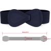 imageAllegra K Interlock Buckle 8shaped Faux Leather Elastic Belt Cinch Waistband for LadyDark Blue