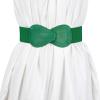 imageAllegra K Interlock Buckle 8shaped Faux Leather Elastic Belt Cinch Waistband for LadyGreen