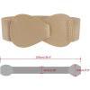 imageAllegra K Interlock Buckle 8shaped Faux Leather Elastic Belt Cinch Waistband for LadyLight Khaki
