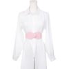 imageAllegra K Interlock Buckle 8shaped Faux Leather Elastic Belt Cinch Waistband for LadyLight Pink