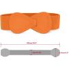 imageAllegra K Interlock Buckle 8shaped Faux Leather Elastic Belt Cinch Waistband for LadyOrange
