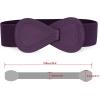 imageAllegra K Interlock Buckle 8shaped Faux Leather Elastic Belt Cinch Waistband for LadyPurple