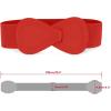 imageAllegra K Interlock Buckle 8shaped Faux Leather Elastic Belt Cinch Waistband for LadyRed