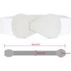 imageAllegra K Interlock Buckle 8shaped Faux Leather Elastic Belt Cinch Waistband for LadyWhite