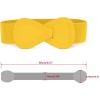 imageAllegra K Interlock Buckle 8shaped Faux Leather Elastic Belt Cinch Waistband for LadyYellow