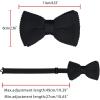 imageAllegra K Mens Pretied Bowtie Adjustable Neck Solid Color Knitted Bow TiesBlack
