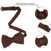 imageAllegra K Mens Pretied Bowtie Adjustable Neck Solid Color Knitted Bow TiesCoffee