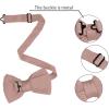 imageAllegra K Mens Pretied Bowtie Adjustable Neck Solid Color Knitted Bow TiesDusty Pink