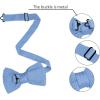 imageAllegra K Mens Pretied Bowtie Adjustable Neck Solid Color Knitted Bow TiesLight Blue
