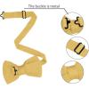 imageAllegra K Mens Pretied Bowtie Adjustable Neck Solid Color Knitted Bow TiesLight Yellow