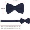 imageAllegra K Mens Pretied Bowtie Adjustable Neck Solid Color Knitted Bow TiesNavy Blue