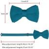 imageAllegra K Mens Pretied Bowtie Adjustable Neck Solid Color Knitted Bow TiesPeacock Blue