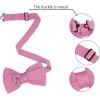 imageAllegra K Mens Pretied Bowtie Adjustable Neck Solid Color Knitted Bow TiesPink