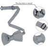 imageAllegra K Mens Pretied Bowtie Adjustable Neck Solid Color Knitted Bow TiesSilver Grey