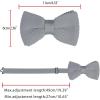 imageAllegra K Mens Pretied Bowtie Adjustable Neck Solid Color Knitted Bow TiesSilver Grey