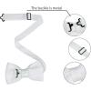 imageAllegra K Mens Pretied Bowtie Adjustable Neck Solid Color Knitted Bow TiesWhite