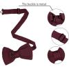 imageAllegra K Mens Pretied Bowtie Adjustable Neck Solid Color Knitted Bow TiesWine Red