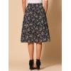 imageAllegra K Womens ALine Midi Skirt Floral Print Chiffon Vintage 2024 Summer SkirtsBlack Red