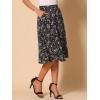 imageAllegra K Womens ALine Midi Skirt Floral Print Chiffon Vintage 2024 Summer SkirtsBlack Red