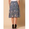 imageAllegra K Womens ALine Midi Skirt Floral Print Chiffon Vintage 2024 Summer SkirtsGray Blue