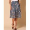imageAllegra K Womens ALine Midi Skirt Floral Print Chiffon Vintage 2024 Summer SkirtsGray Blue