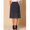 imageAllegra K Womens ALine Midi Skirt Floral Print Chiffon Vintage 2024 Summer SkirtsNavy Blue