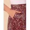 imageAllegra K Womens ALine Midi Skirt Floral Print Chiffon Vintage 2024 Summer SkirtsWine Red