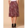 imageAllegra K Womens ALine Midi Skirt Floral Print Chiffon Vintage 2024 Summer SkirtsWine Red