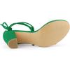 imageAllegra K Womens Clear Strap Block Heels Lace Up Heels SandalsGreen