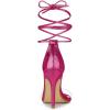 imageAllegra K Womens Clear Strap Stiletto Heel Lace Up Heels SandalsHot Pink