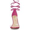 imageAllegra K Womens Clear Strap Stiletto Heel Lace Up Heels SandalsHot Pink