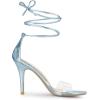 imageAllegra K Womens Clear Strap Stiletto Heel Lace Up Heels SandalsLight Blue
