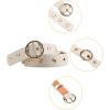 imageAllegra K Womens Grommet Belt Faux Leather Single Pin Buckle Punk Belts for Jeans PantsBlack  Beige