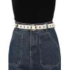 imageAllegra K Womens Grommet Belt Faux Leather Single Pin Buckle Punk Belts for Jeans PantsBlack  White