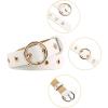 imageAllegra K Womens Grommet Belt Faux Leather Single Pin Buckle Punk Belts for Jeans PantsWhite  White