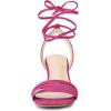 imageAllegra K Womens Kitten Heel Lace Up Suede Heel SandalsHot Pink