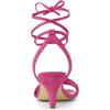 imageAllegra K Womens Kitten Heel Lace Up Suede Heel SandalsHot Pink