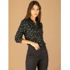 imageAllegra K Womens Metallic Patterned Blouse V Neck Long Sleeve Gilding Shiny Sparkly Dots TopBlack