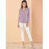 imageAllegra K Womens Metallic Patterned Blouse V Neck Long Sleeve Gilding Shiny Sparkly Dots TopDark Purple