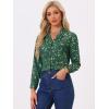 imageAllegra K Womens Metallic Patterned Blouse V Neck Long Sleeve Gilding Shiny Sparkly Dots TopGreenfloral