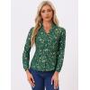 imageAllegra K Womens Metallic Patterned Blouse V Neck Long Sleeve Gilding Shiny Sparkly Dots TopGreenfloral