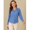 imageAllegra K Womens Metallic Patterned Blouse V Neck Long Sleeve Gilding Shiny Sparkly Dots TopGrey Blue
